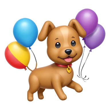 dog shaped flying balloons sticker