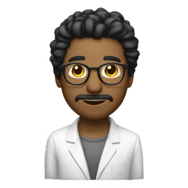 Person hair is balckHis hair is long and down, not very long, and he wears glasses  and he is white and he wird glaces and There is a box on the left sticker