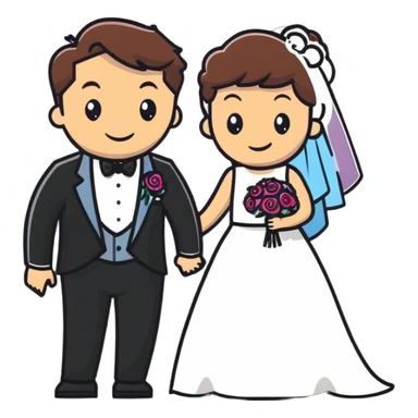 Person in fancy clothes sneaking into a wedding ceremony with a mischievous grin, uninvited guest sticker