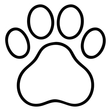 simple cat paw outline with toe beans sticker