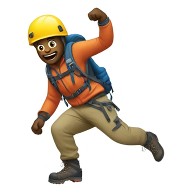 guy in mountain climbing gear dancing silly sticker