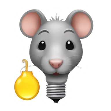Un rat à côté d'une ampoule  sticker
