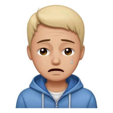 Same person but in normal clothes crying sticker