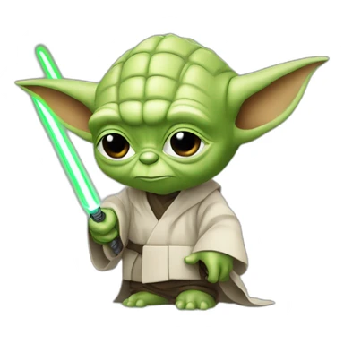 Yoda qui se bat avec Macron au sabre lazer sticker