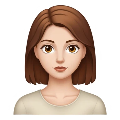 a white girl with brown hair. Justine moore sticker