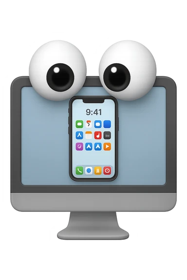 emoji 3d stile iphone di schermo pc con occhi 3d sticker