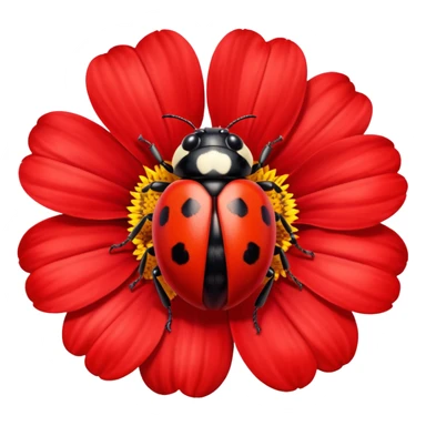 ladybird on flower sticker