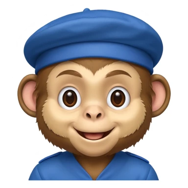 Monkey wearing blue beret sticker