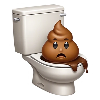 Poop emoji toilet sticker