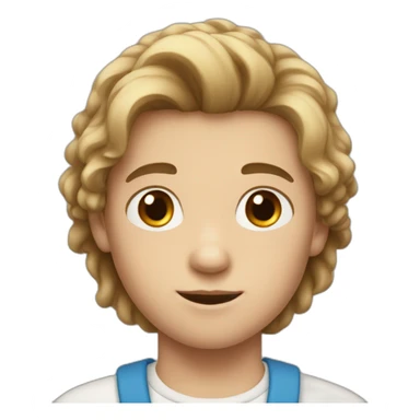 White child boy with brownlong but not so long hair brown sticker