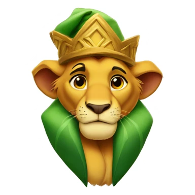 Simba from Lion King wearing Elf hat sticker