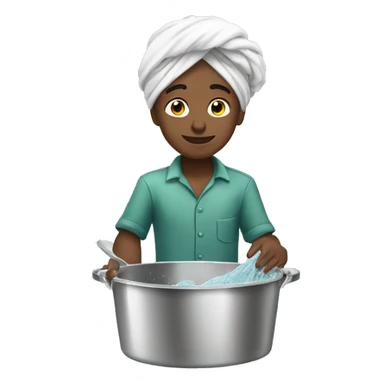 Turban boy washing dishes  sticker