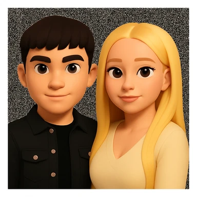 Slightly increase the volume of the upper body of the girl and slightly rotate her to face forward, preserving the style of the original image. sticker