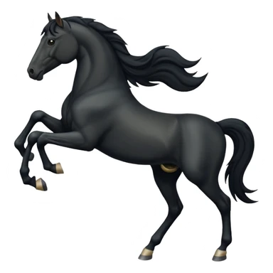 Black full horse two legs up emojis  sticker