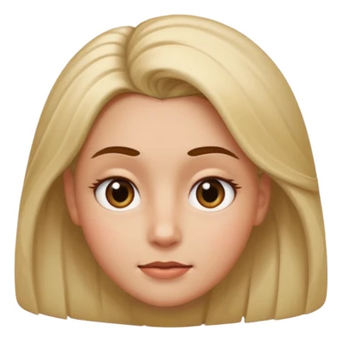 face with slight sideways three-quarters view, matching hair, eyes, and expression closely to the reference image, Apple emoji style sticker