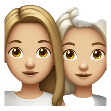 two white brown hair girls one shorter sticker