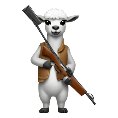 Lama with a shotgun sticker