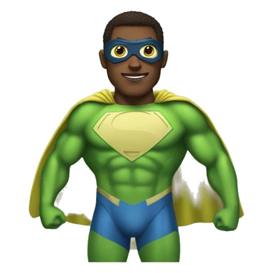Superavocado as a man in superhero suit sticker