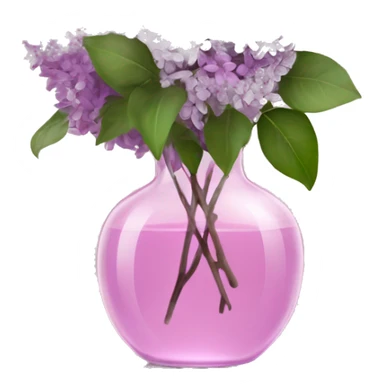 Lilacs in a clear pink glass vase sticker