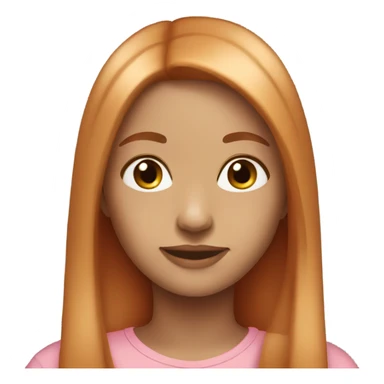 girl long straight hair light red sticker