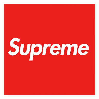 Remove the black border from the Supreme logo, keep only the white text on a red rectangle, no outline, preserve the original style of the logo. sticker