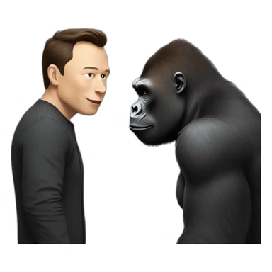 Gorilla and Elon musk meeting sticker