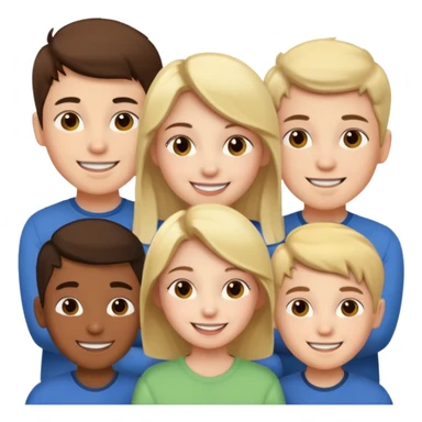 girl with a bunch of boys sticker