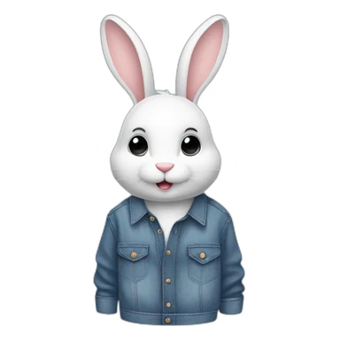 male bunny with airpods, jeans and oversize shirt  sticker