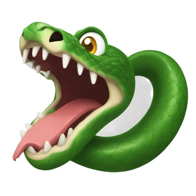 snake emoji going for a bite attacking sticker