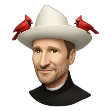 ralph fiennes cardinal religious hat sticker