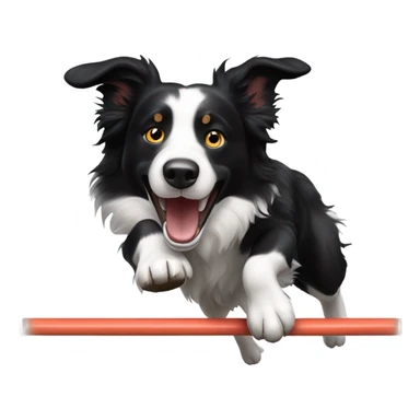 Black tri border collie doing agility sticker