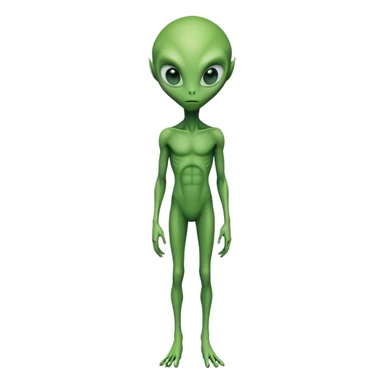 full body alien standing sticker