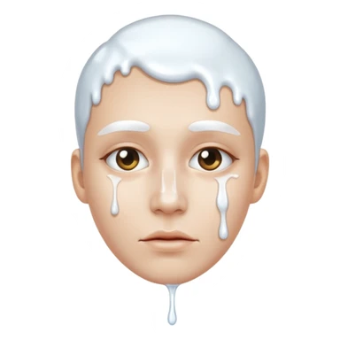 White liquid dripping from face  sticker