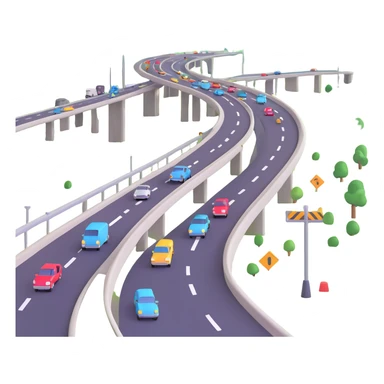 highway with traffic sticker