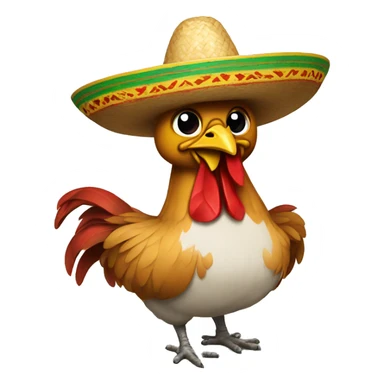 Chicken with sombrero  sticker