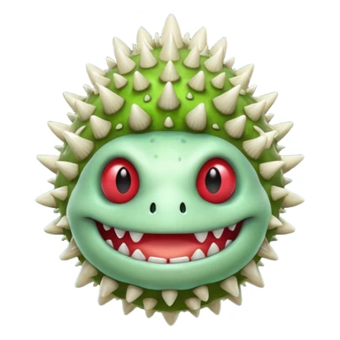 poisonous mushroom monster portrait, head and shoulders only, toxic green glow, scary grin, spiky mushroom head, 3D cartoon, mobile game icon style, clean background, no text, no watermark

 sticker