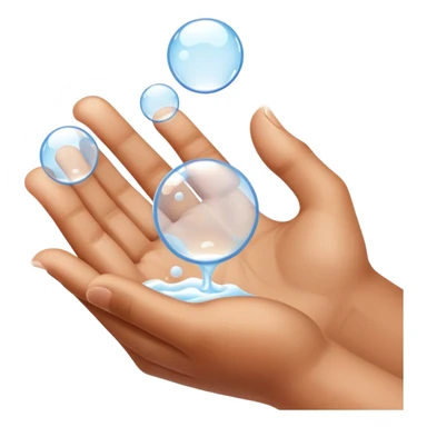 Closeup hands foaming soap bubbles sticker