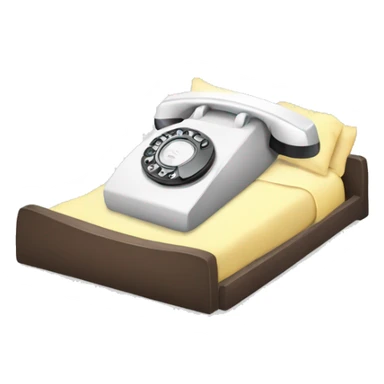 Rotary Phone having a nap in bed  sticker