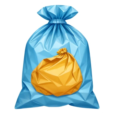 a use and throw plastic polythene bag in a simple vector style sticker