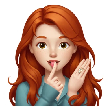 Long haired redhead winking & blowing kisses sticker