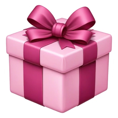 burgundi gift with a pink bow sticker