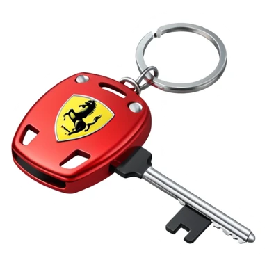 red Ferrari key with a white background sticker