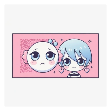 emo banner, cute, expressive, minimal, variation 1 sticker