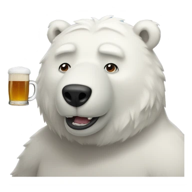Beer lover icebear still human sticker
