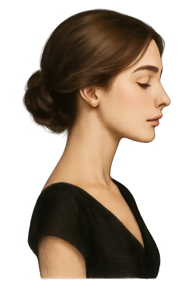 pretty girl profile, elegant, no background sticker