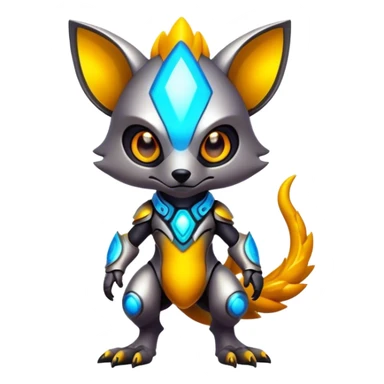 Epic Edgy Cute Colorful Vibrant Modern Vernid-Protogen-creature-animal, full body sticker
