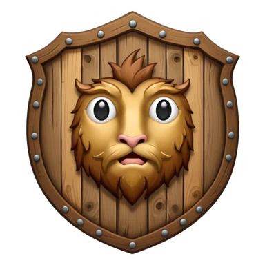brown oaken shield sticker