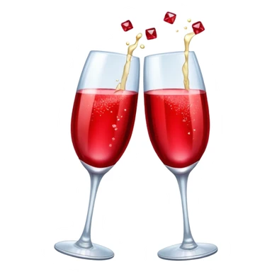 2 red champagne glasses are clinking sticker