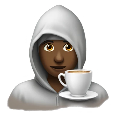 Person with hoodi and a cup of coffee  sticker