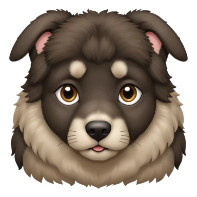 A dark-colored Caucasian Shepherd puppy with cropped ears sticker